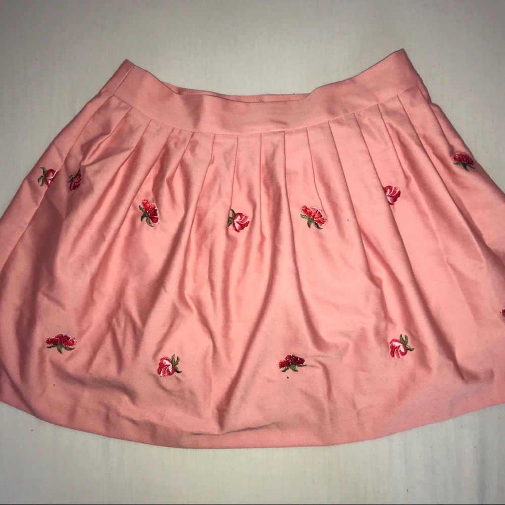 Blue Top and Pink Strawberry Skirt Outfit